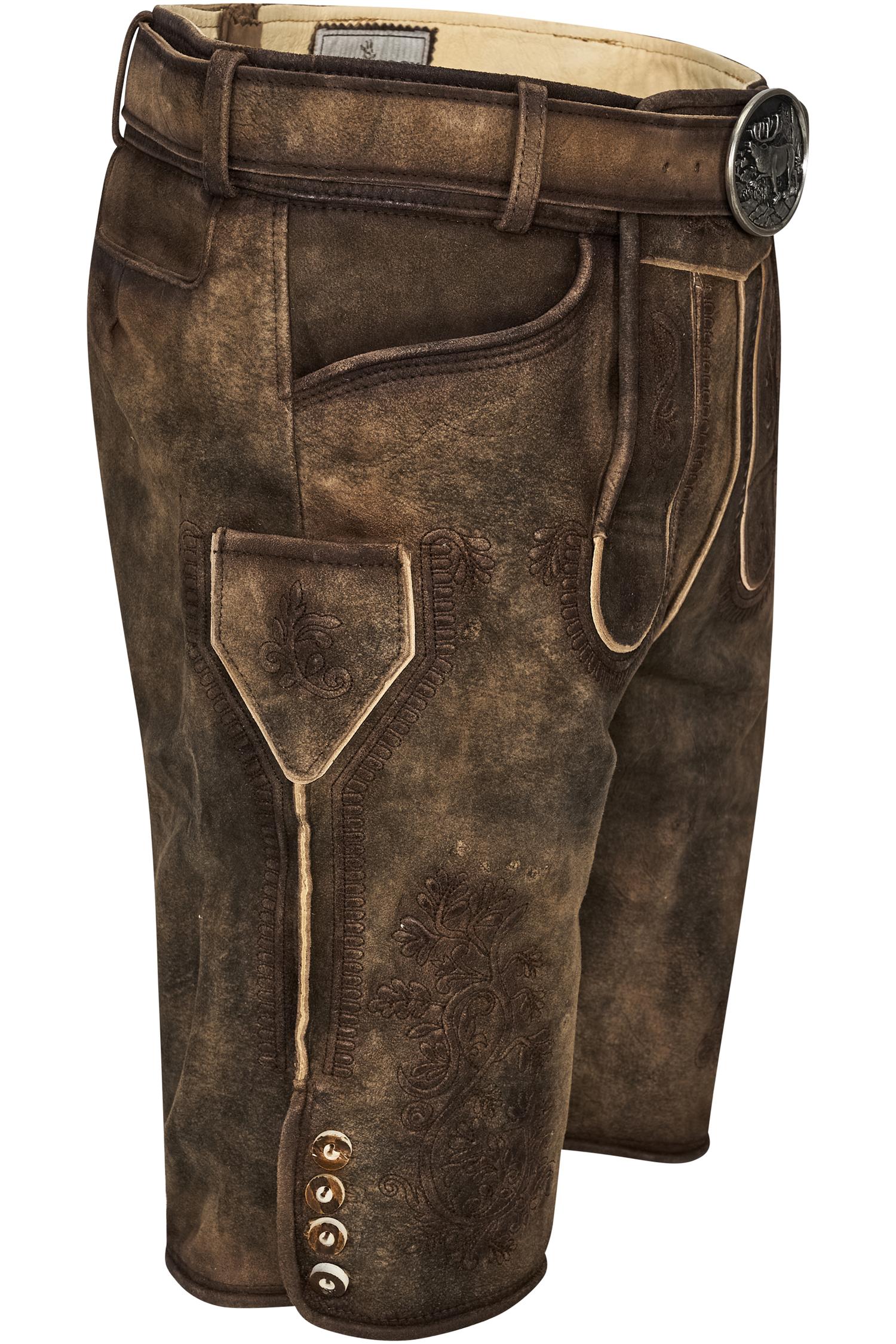 Gamsbock Lederhose Bertl in Mittelbraun